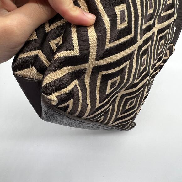 Adrienne Vittadini Geometric Canvas Embroidered Bag - Picture 15 of 15